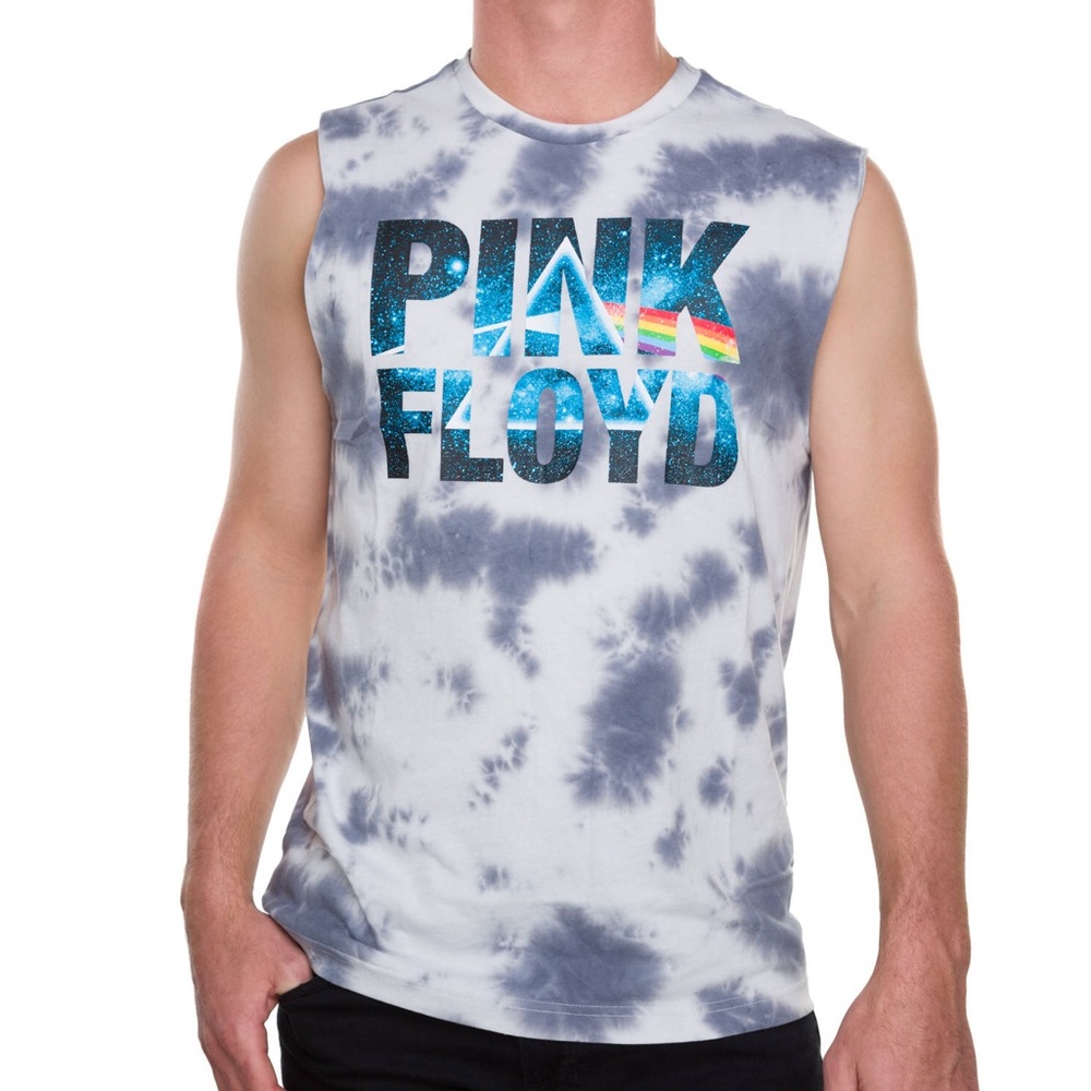 NWOT Pink Floyd tie dye galaxy print muscle tee